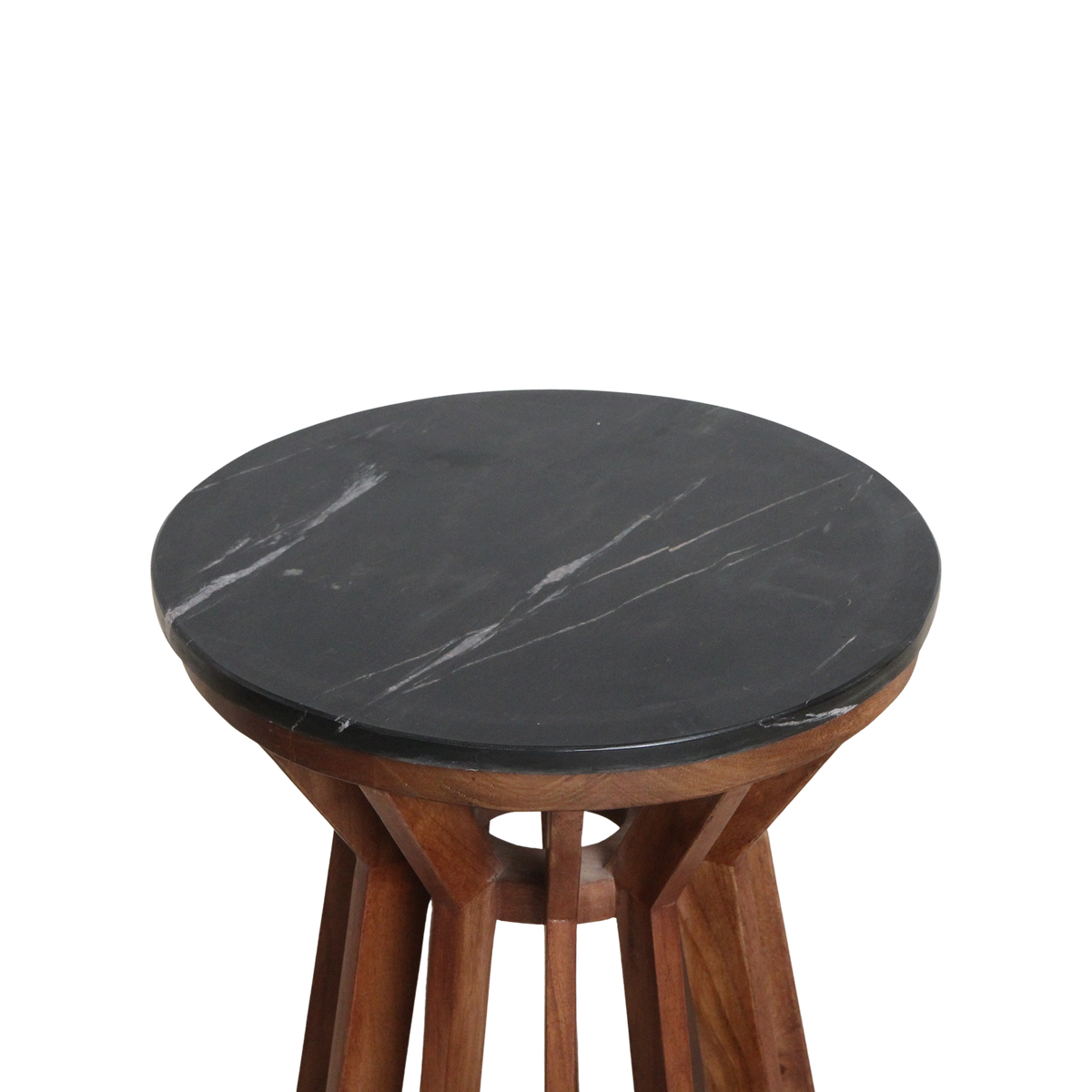 Sabah marmeren bijzettafel zwart Ø40 cm