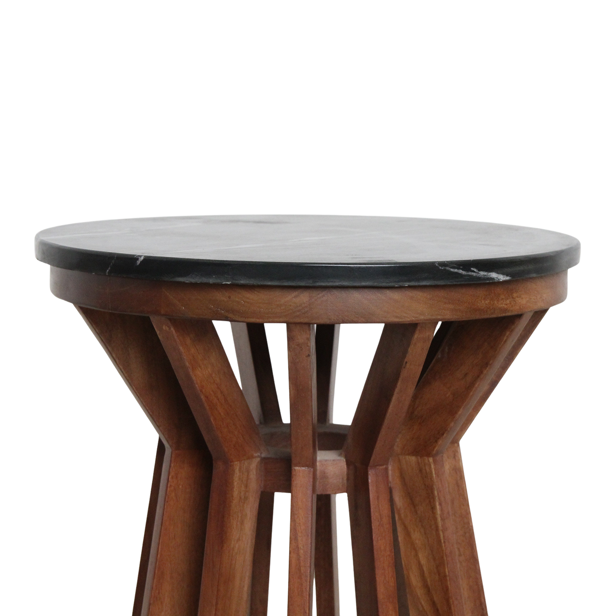 Sabah marmeren bijzettafel zwart Ø40 cm