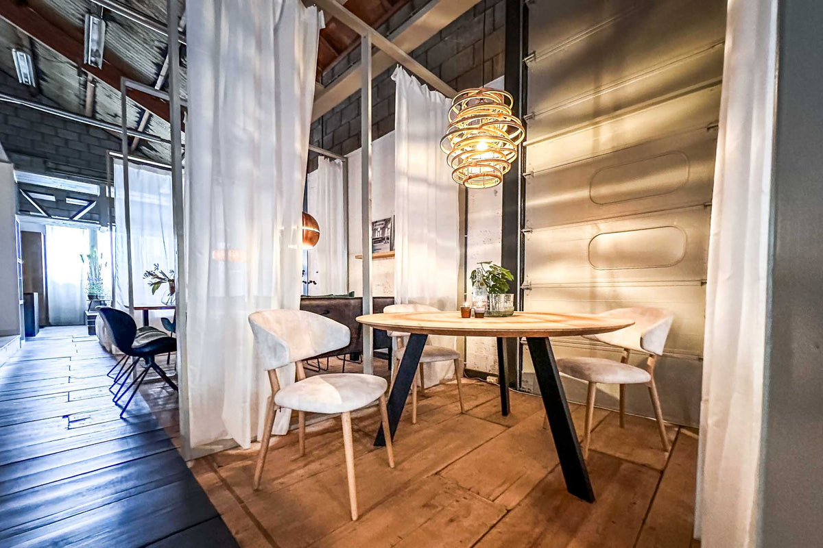 Fabio ronde eettafel massief hout Ø120-180 cm