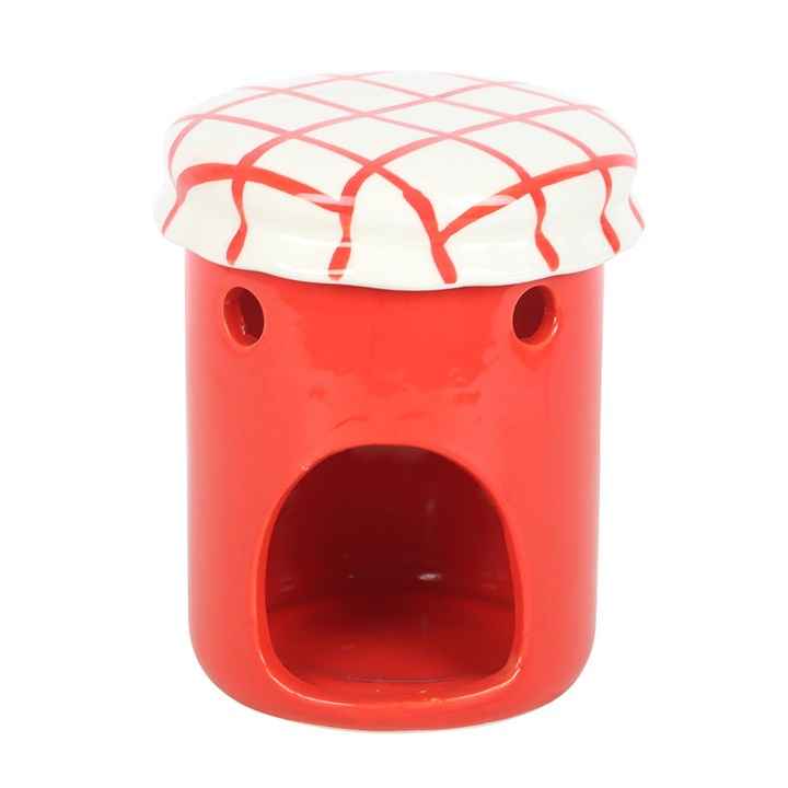 Aardbeienjam oliebrander  wax melt burner – vintage jam pot design