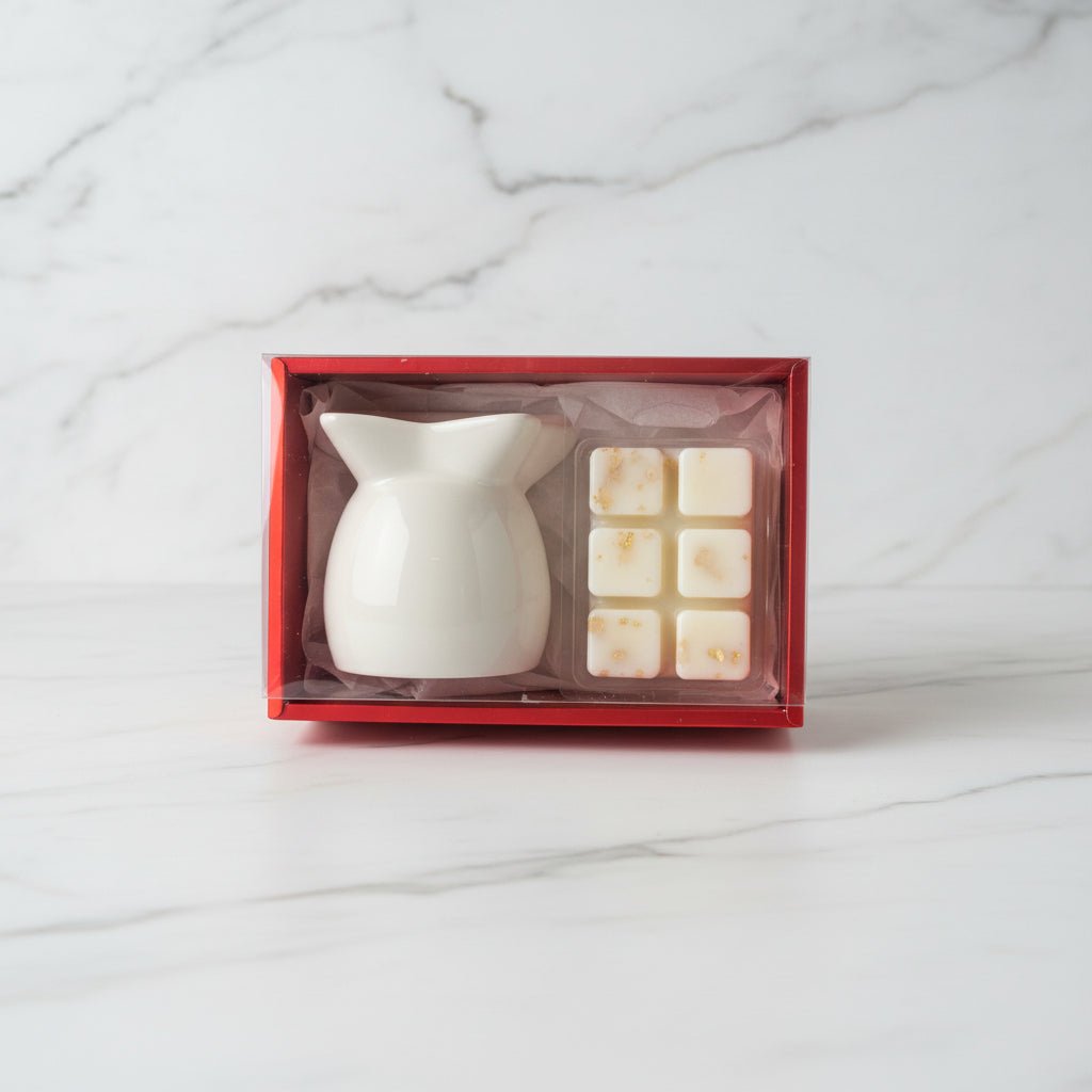 Cadeauset met Wax Melt Burner – Amber Élégance |  Geschenkset