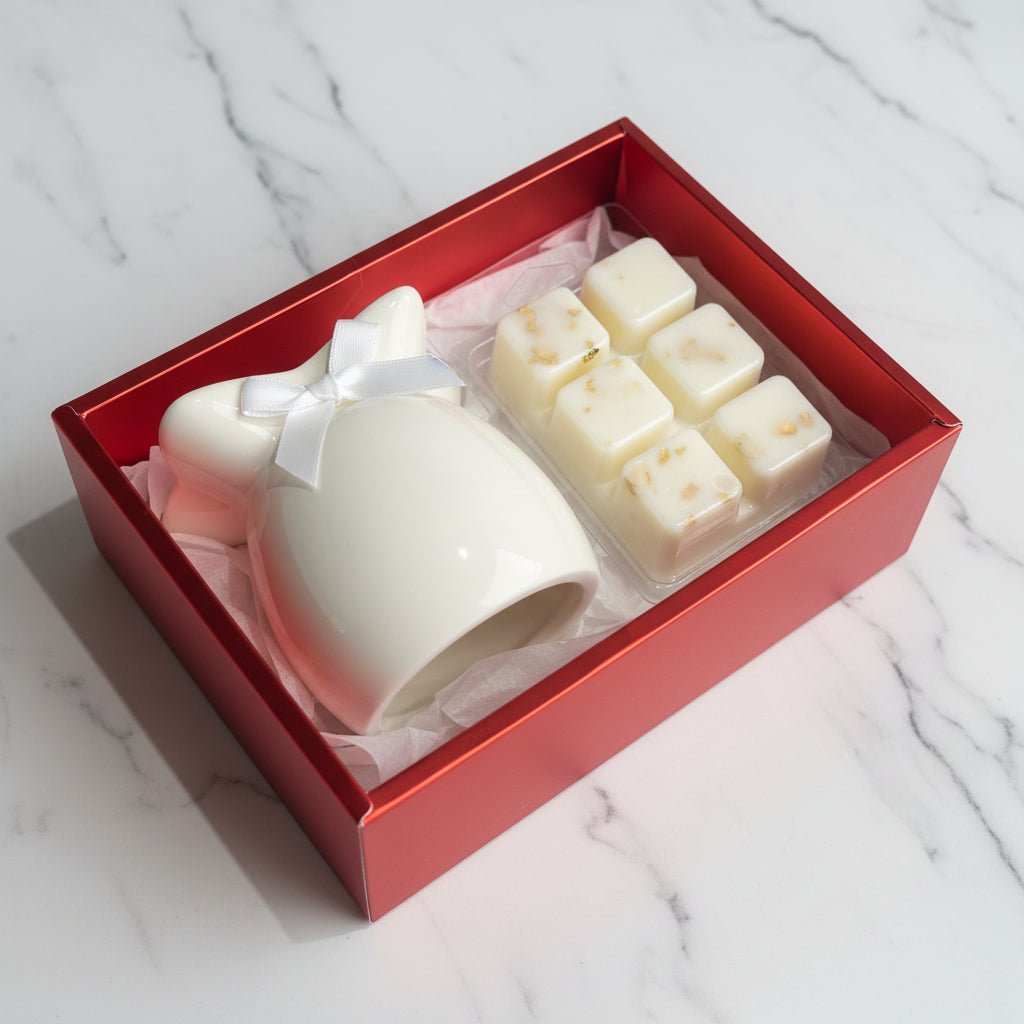 Cadeauset met Wax Melt Burner – Amber Élégance |  Geschenkset