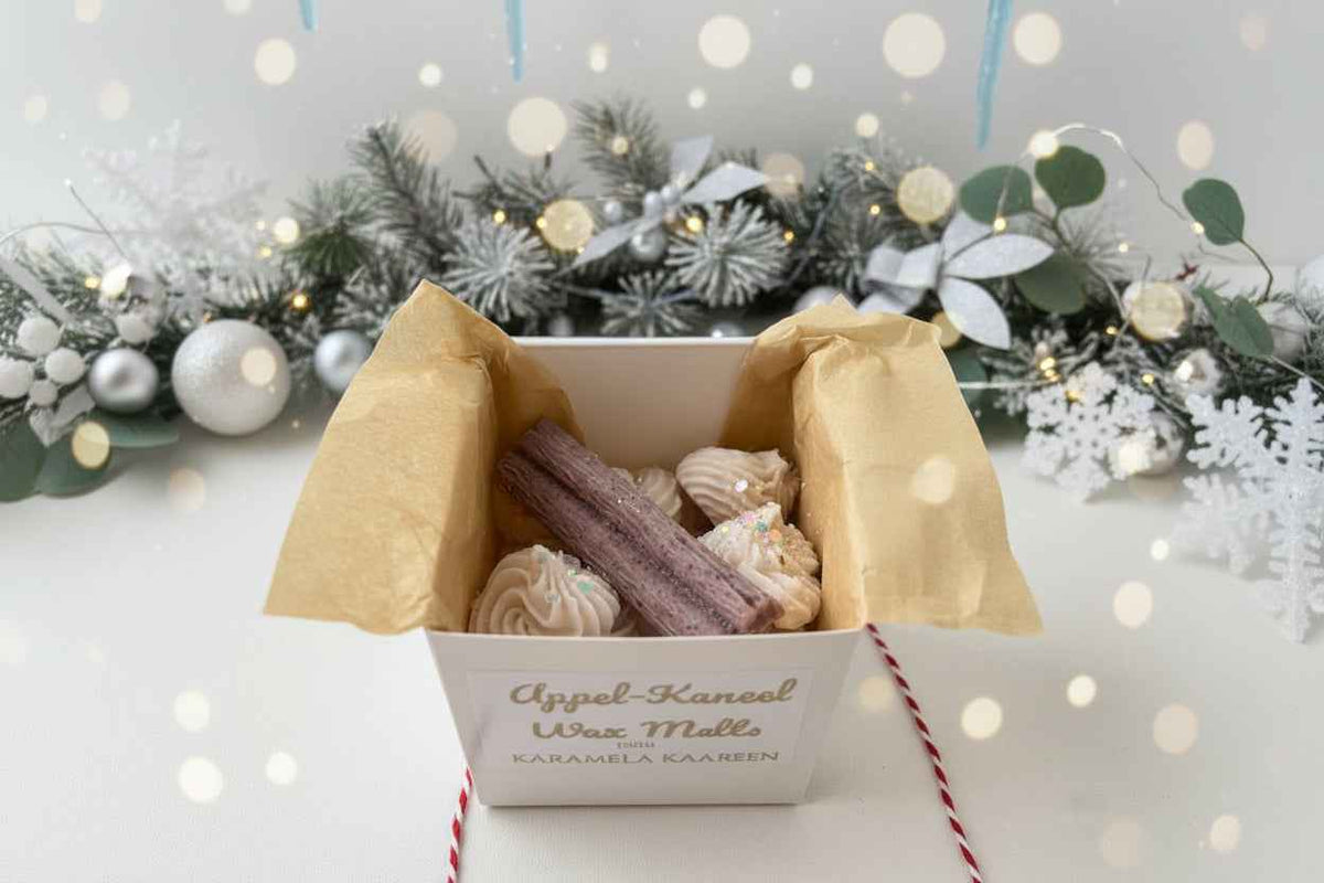 Appel-Kaneel wax melts die een gezellige en feestelijke wintersfeer in huis brengen