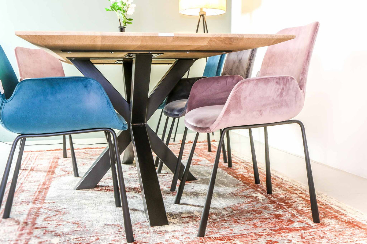 Giovane eettafel eiken matrixpoot 160-260 cm