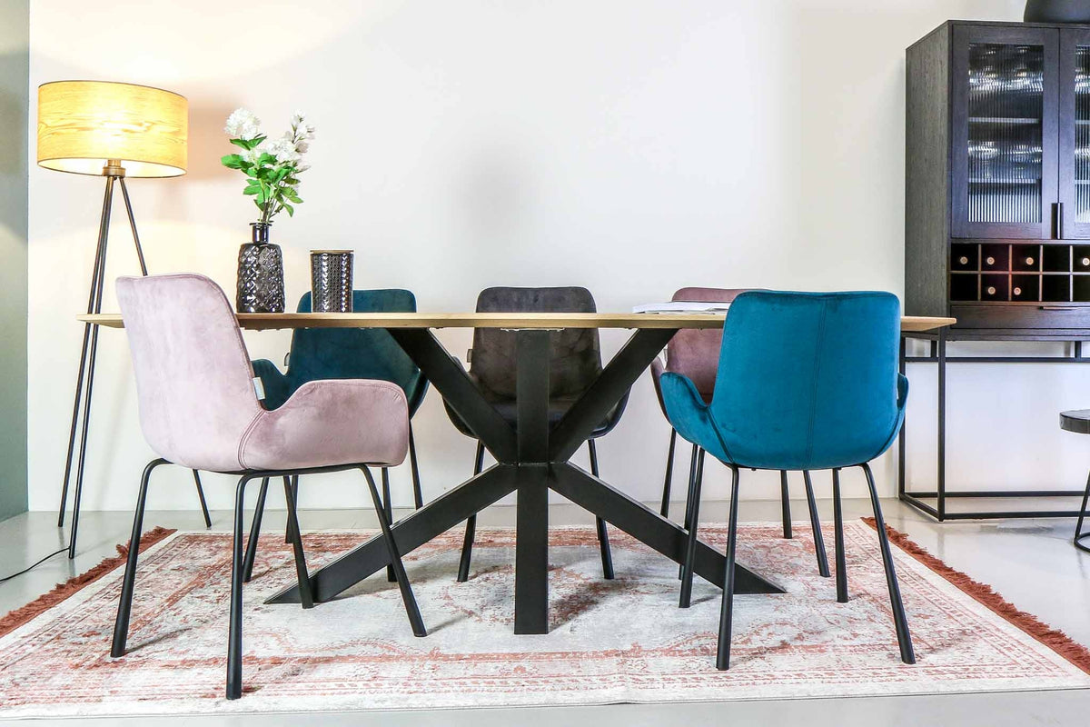 Giovane eettafel eiken matrixpoot 160-260 cm