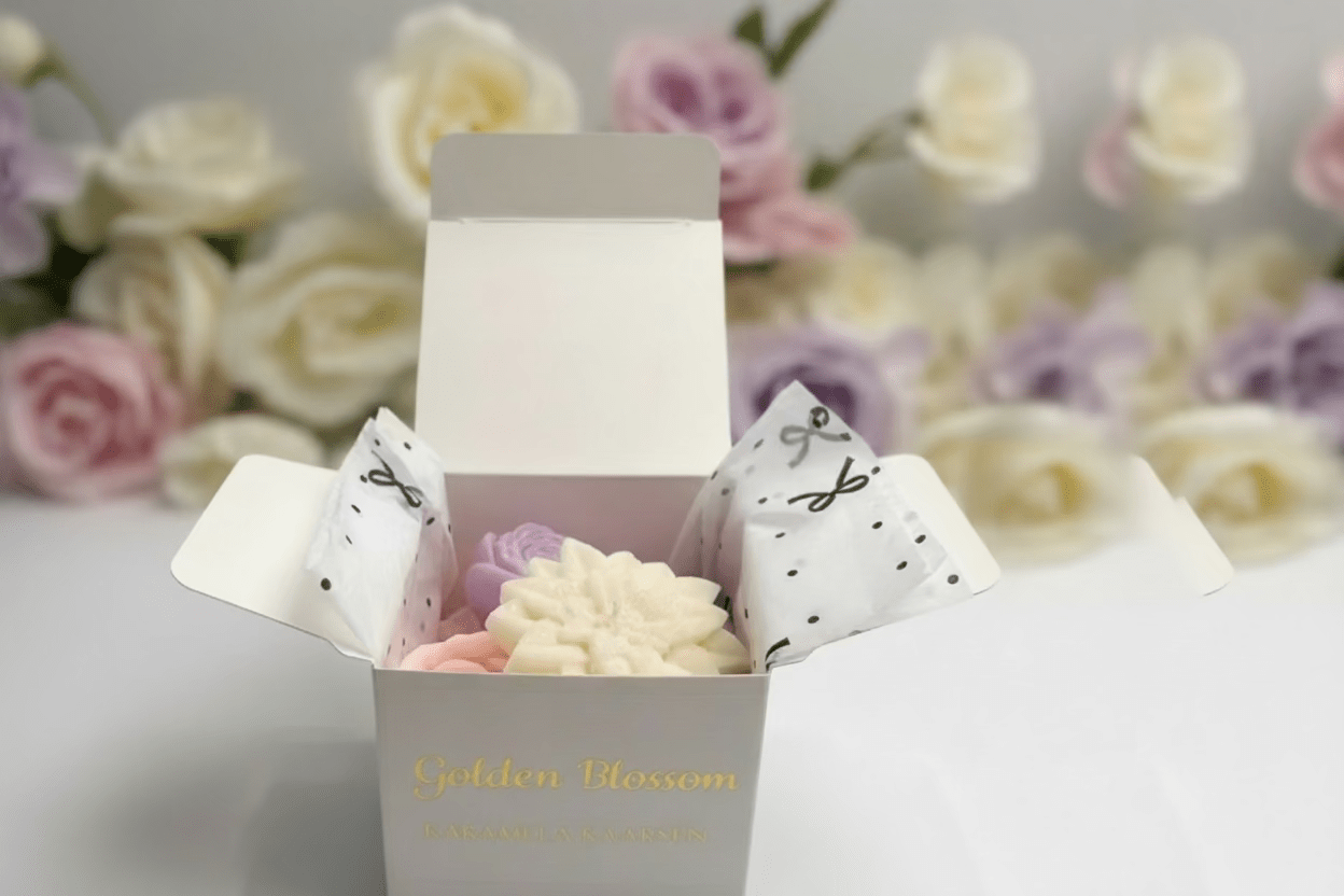Golden Blooms – bloemvormige waxmelts met parfumgeur, 100g