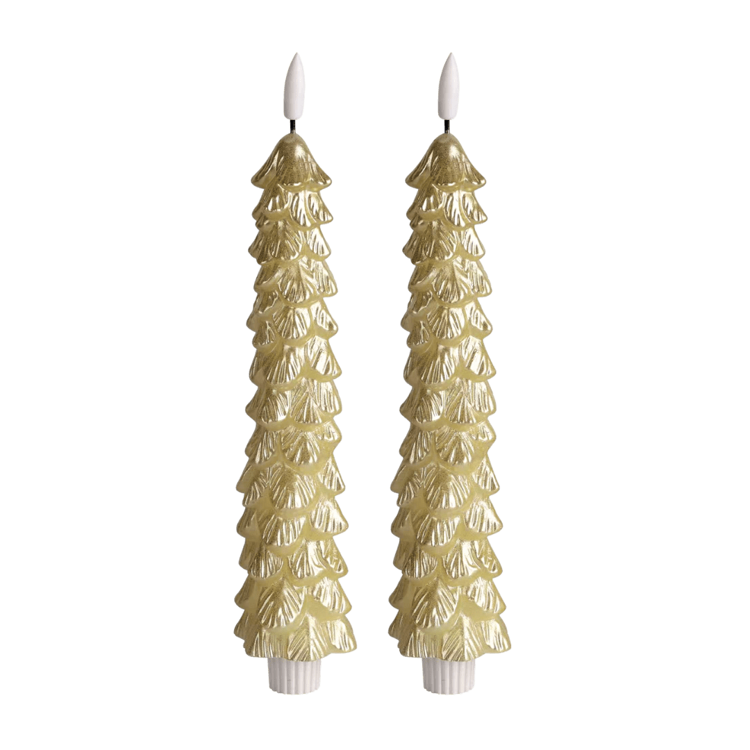 Led kaarsen set X-Mas Tree Candle Gold