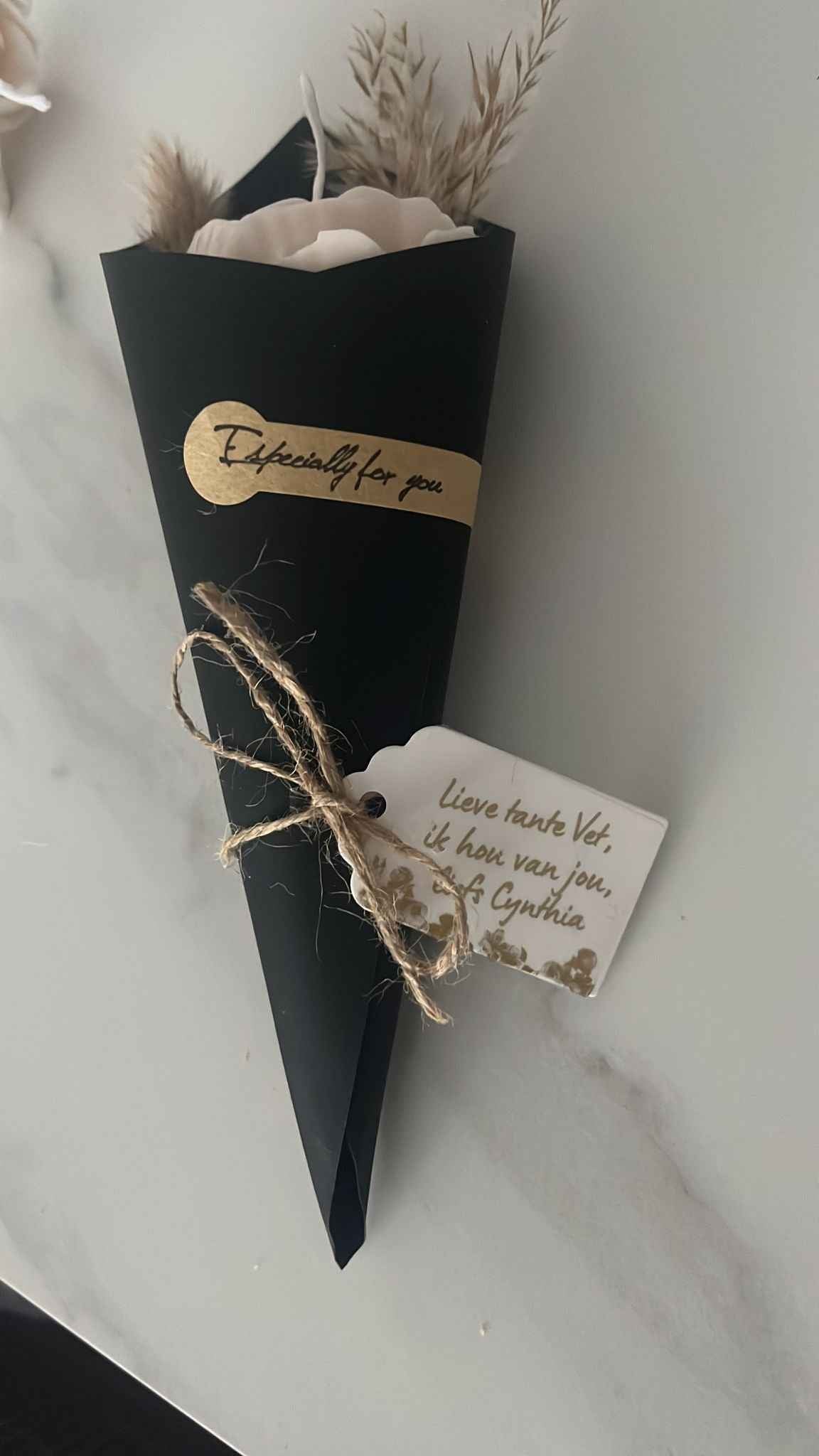 Mini Bouquet geurkaars als bedankje voor gasten bij bruiloften en babyshowers