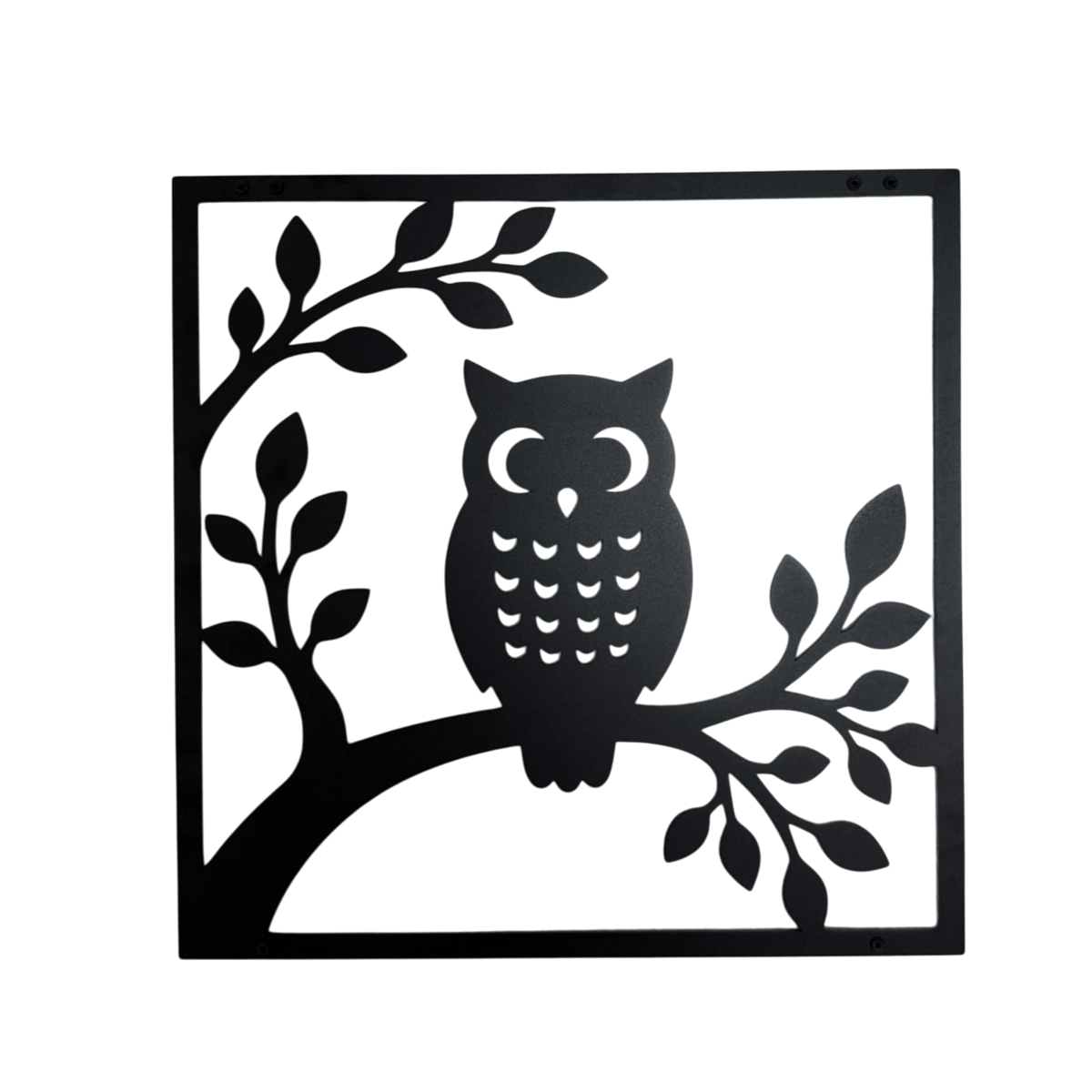 Owl stalen wanddecoratie 45x45 cm