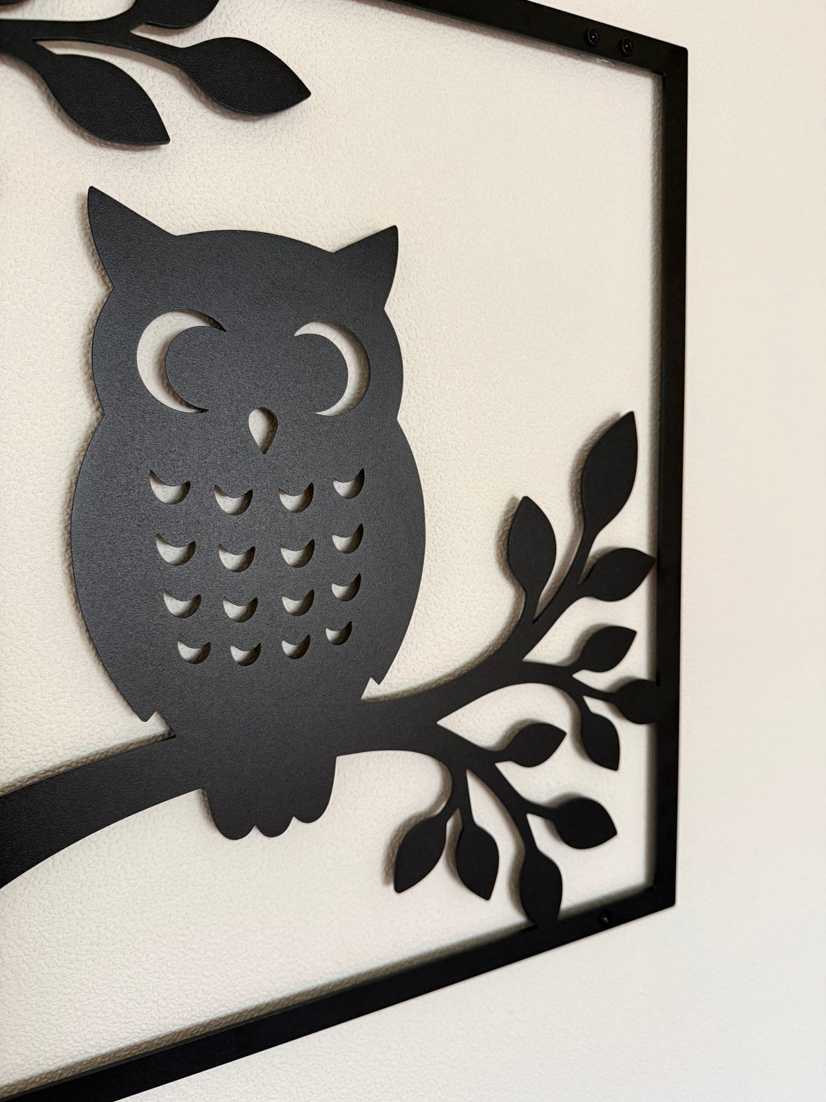 Owl stalen wanddecoratie 45x45 cm