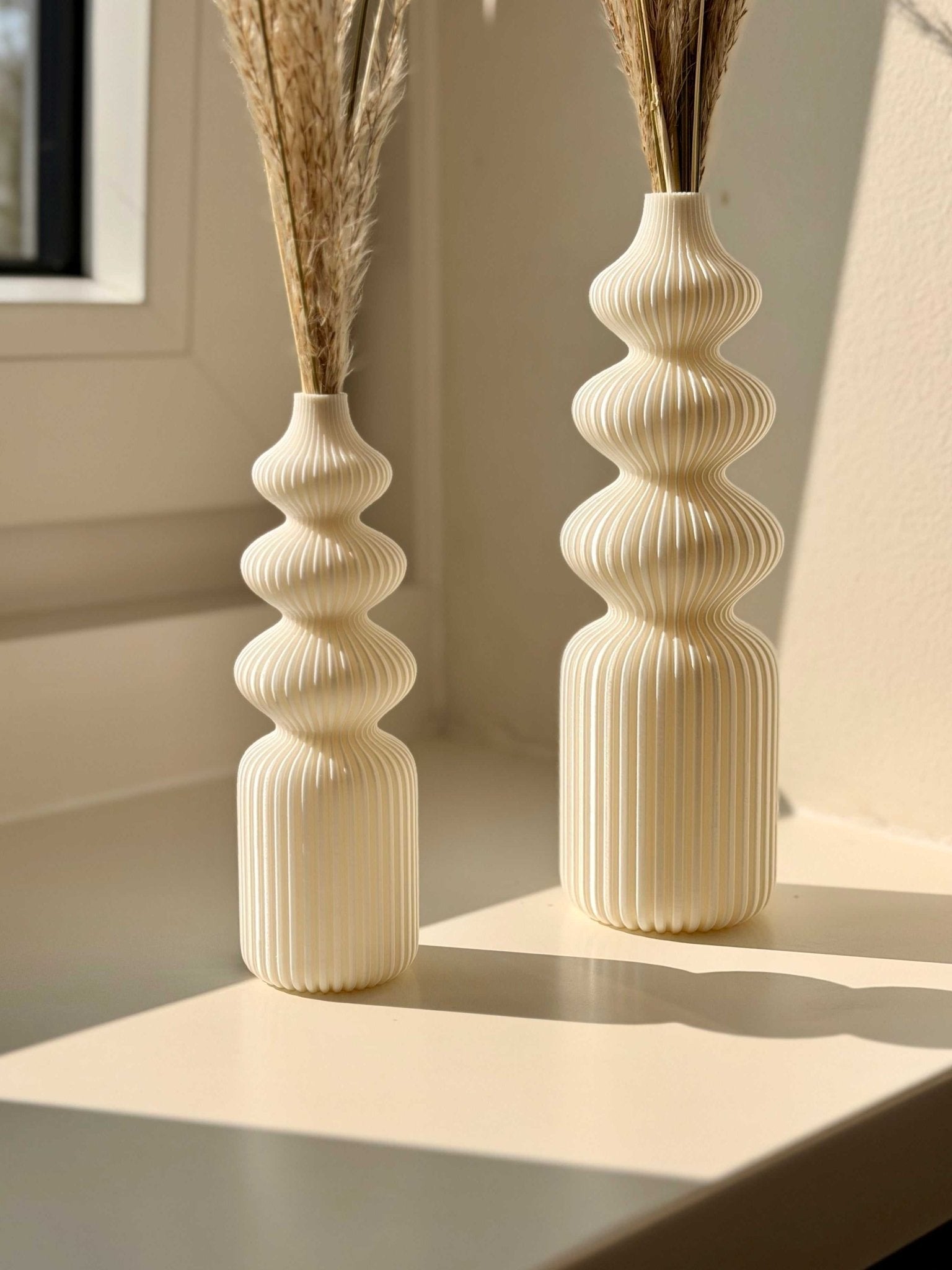 Ribbel vaas – 2x scandi pampas vazen