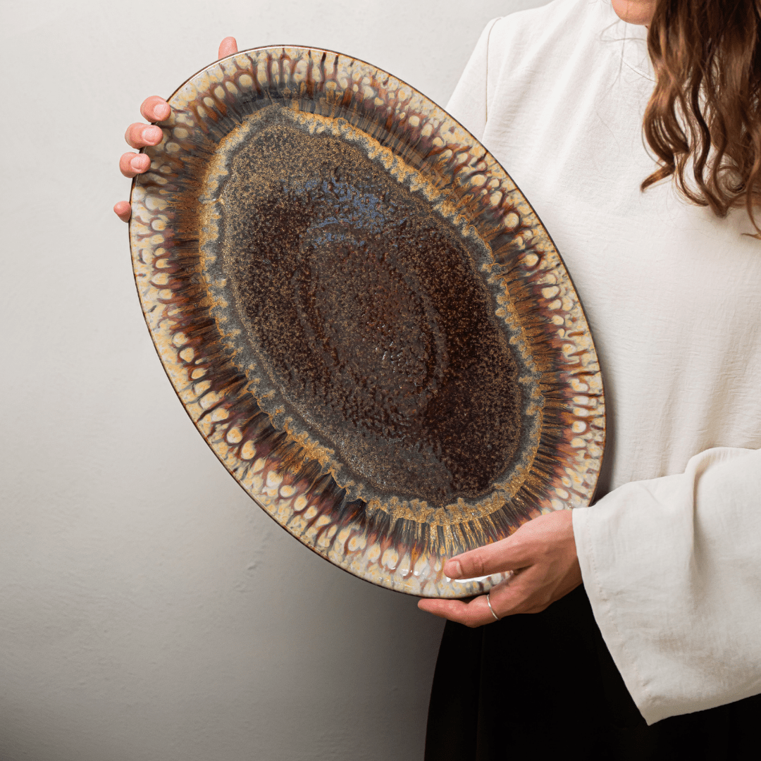 Pottery Mocha serveerschaal donkerbruin 46 x 31 cm