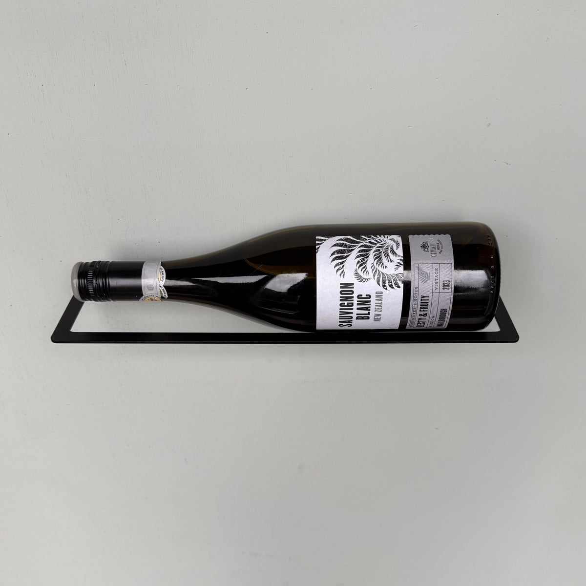Solovino stalen wandwijnrek voor 1 fles 33 cm