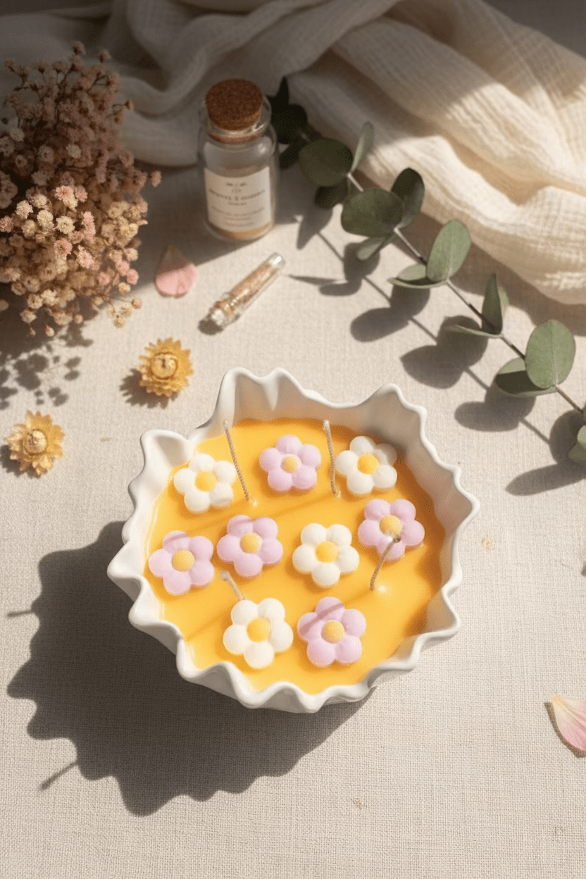 Spring Garden - kaars met bloemen decoratie