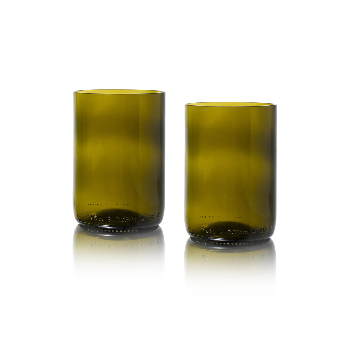 Gerecycled glazen tumbler 330 ml set van 2