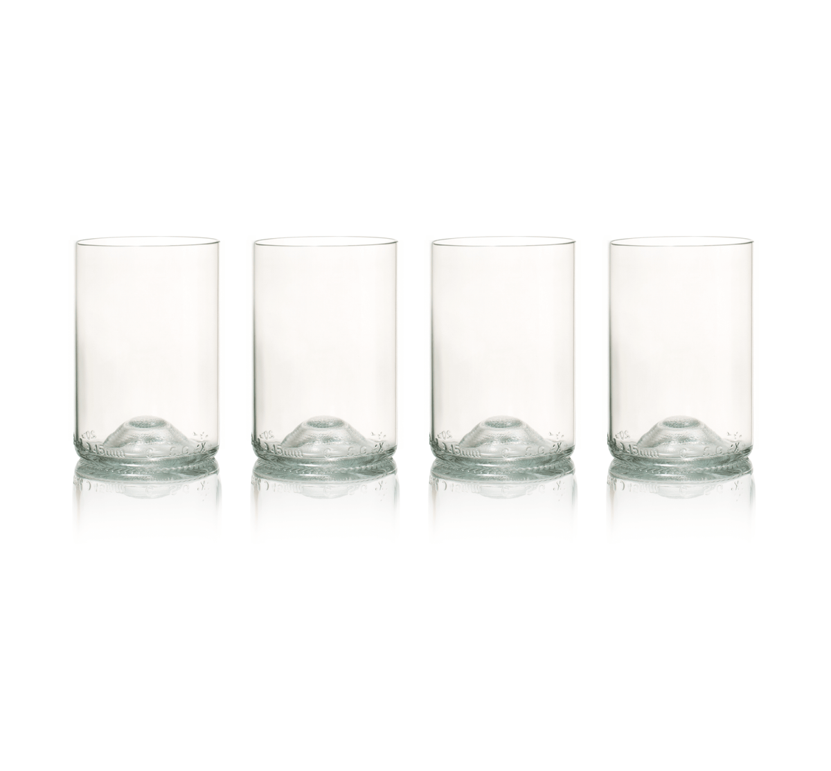 Gerecycled glazen tumbler 330 ml set van 4