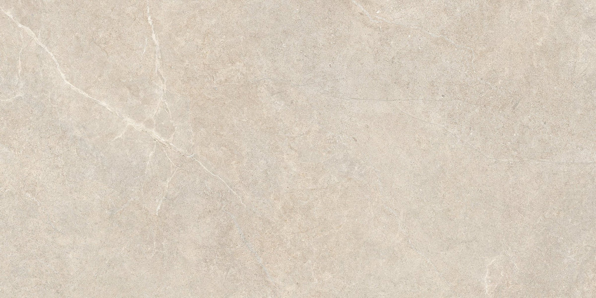 Beige kalksteenlook vloertegel met een fijne adering.