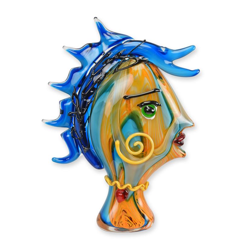 Vrouwenportret glazen beeld murano-stijl 40 cm